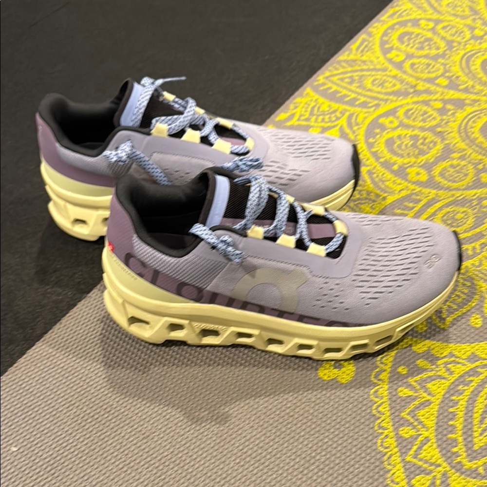 On Running Shoes in Lavender and Beige